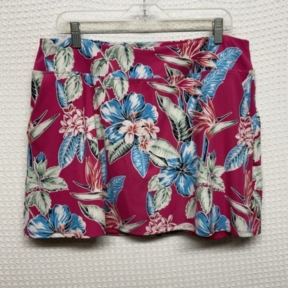 Tommy Bahama Hot Pink Pocket Golf Tennis Pickleball Skort Skirt Women XL Vietnam